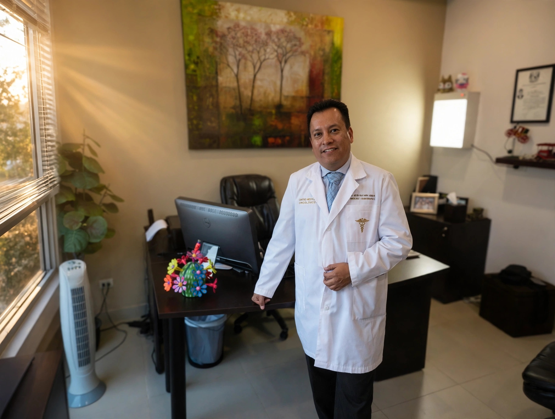 Dr. Mora en su espacio de consulta